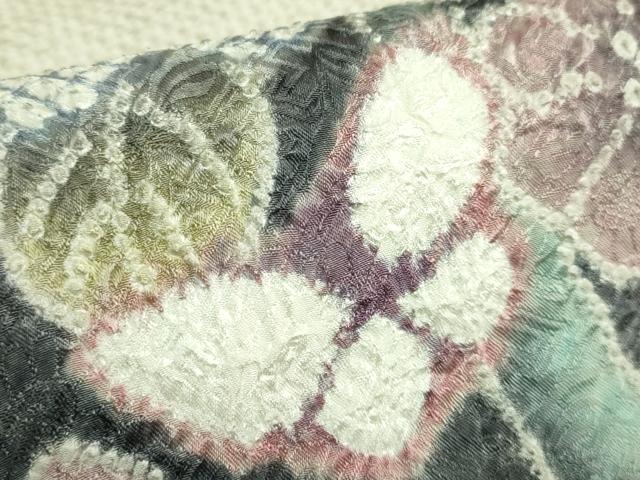 平和屋本店●極上 名門 藤娘きぬたや・総絞り 九寸名古屋帯 花蝶文 逸品 DZAB8861kh6