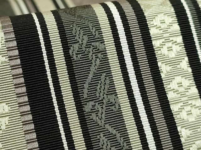 平和屋本店●極上 1897年創業 名門岡野 本場筑前博多織 千年工房 八寸名古屋帯 総浮変献上 葡萄唐草 博多金ラベル 証紙付 逸品 DZAB8862kh6