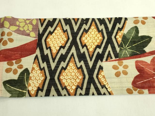平和屋本店●極上 摺型友禅 京都 多ち花 九寸名古屋帯 草花間道 逸品 DZAB8863kh6