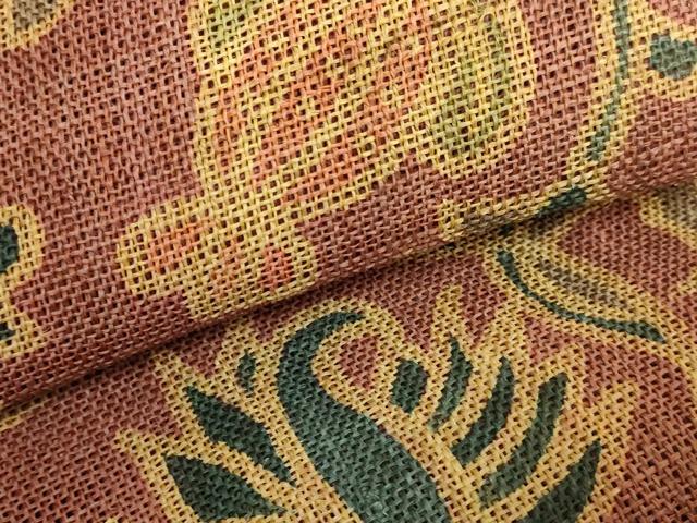平和屋本店*極上 夏物 古代原始布 科布 八寸名古屋帯 更紗花鳥文 逸品 DZAB8886kh6