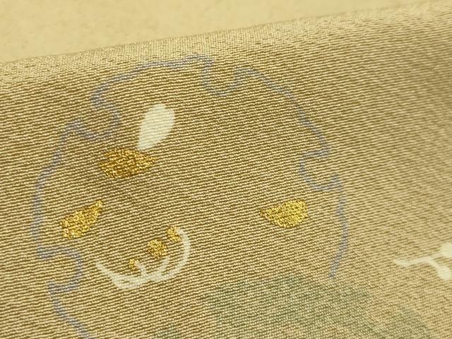 平和屋着物∞極上 道中着 ロング丈 雪輪花文 金彩 薄い桑染色地 逸品 DZAB8892kh6