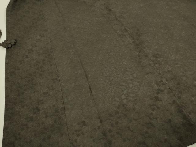 平和屋着物∞極上 道中着 スリーシーズン 春夏秋 塵除け ロング丈 花唐草紋紗 憲法黒茶色 京都きもの友禅扱い 逸品 DZAB8909kh6