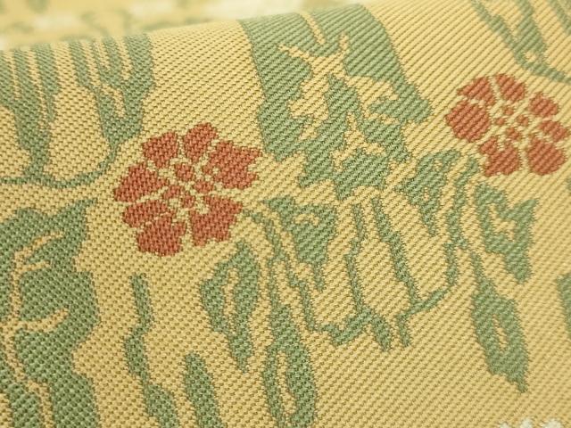平和屋着物●極上 俵屋 人間国宝 喜多川平朗 有職織物 九寸名古屋帯 草花文 逸品 DZAB8923kh6