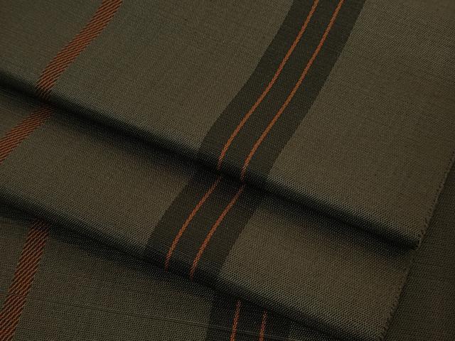 平和屋本店●極上 本場黄八丈 黒黄八 八寸名古屋帯 間道 逸品 DZAB8926kh6