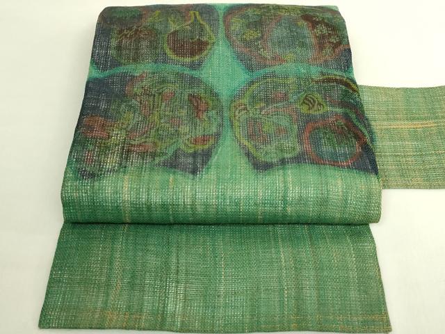 平和屋本店*極上 夏物 古代原始布 科布 九寸名古屋帯 成り物 逸品 DZAB8927kh6