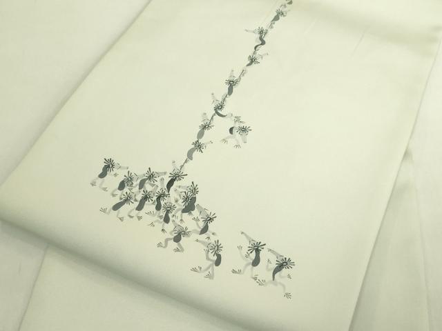 平和屋着物●極上 塩瀬 九寸名古屋帯 手描き カッパ 色地 逸品 DZAB8933kh6