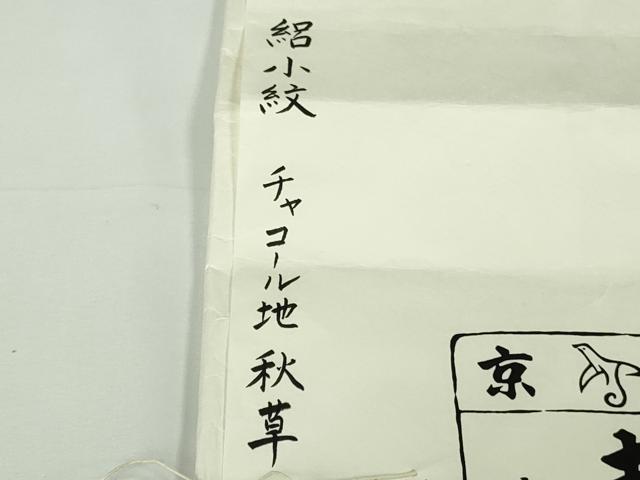 平和屋本店*極上 夏物 銀座 志ま亀 小紋 絽 秋草 百入茶色地 たとう紙付き 逸品 未使用 DZAB8954kh6