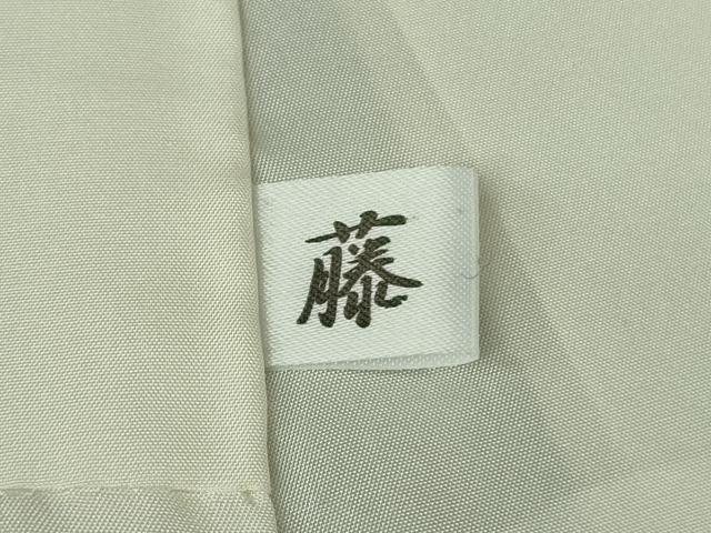 平和屋本店●極上 本場結城紬 重要無形文化財 地機 奥順謹製 野村福一 100亀甲 飛び亀甲柄 短冊 灰白色地 証紙付き 逸品 未使用DZAB8960kh6