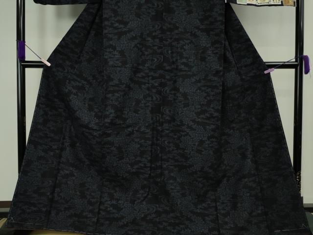 平和屋本店●極上 本場結城紬 重要無形文化財 100亀甲 流水花文 近鉄百貨店扱い 証紙付き 逸品 未使用 DZAB8961kh6