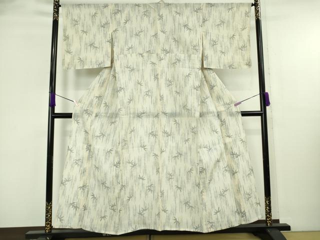 平和屋着物*極上 夏物 本場小千谷ちぢみ 麻 笹竹文 逸品 未使用 DZAB8972kh6
