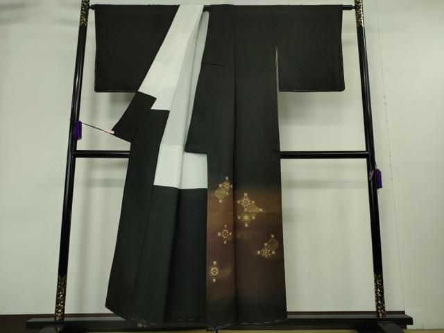 平和屋着物●極上 色留袖 刺繍 蜀江花文 蝋色地 暈し染め 金糸 逸品 未使用 DZAB8986kh6