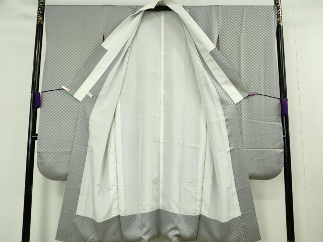 平和屋本店●極上 世界的人形師 辻村寿三郎 ジュサブロー 振袖・長襦袢(袷)セット 枝花文 鉄紺色地 逸品 DZAB8995kh6