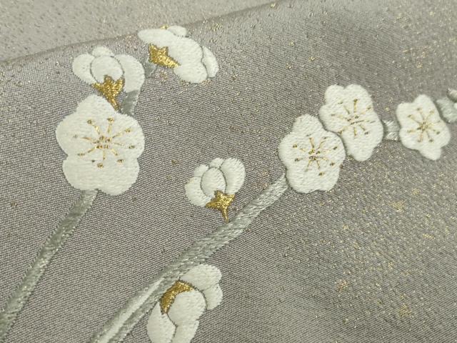平和屋本店●極上 山口静樹 山口美術織物 色留訪問着 錦繍 笹竹梅 花文箱 霞色地 金糸 冊子付き 逸品 DZAB8999kh6