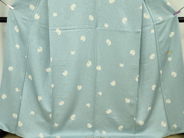 平和屋着物●極上 ジャパンオートクチュール 渡辺雪三郎 小紋 霞文 白藍色地 逸品 DZAB9013kh6