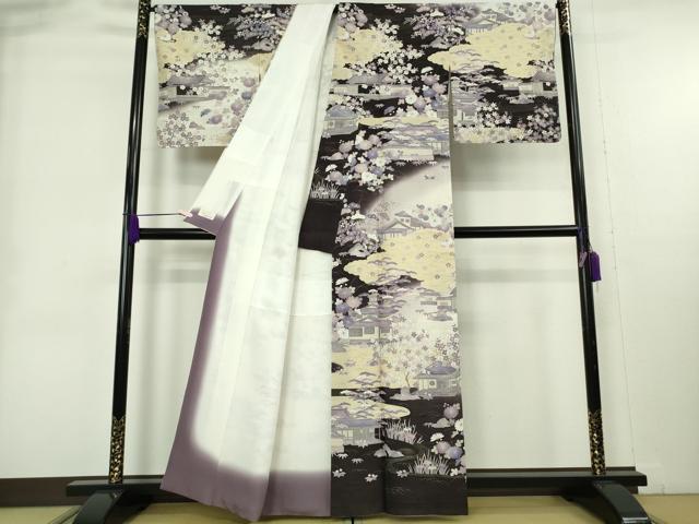 平和屋本店●極上 染織の名門 しょうざん 生紬 訪問着 御所解文 金彩 やまと金ラベル 反端付き 逸品 DZAB9015kh6