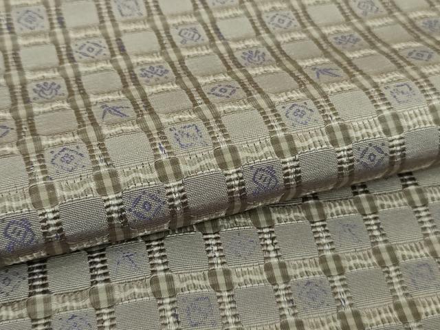 平和屋本店●極上 男性 お召 吉野間道 宝尽くし 逸品 未使用 DZAB9016kh6