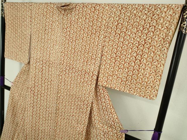 平和屋本店●極上 岩手の匠 草紫堂 南部絞り 茜染 紬 正絹 逸品 未使用 DZAB9017kh6