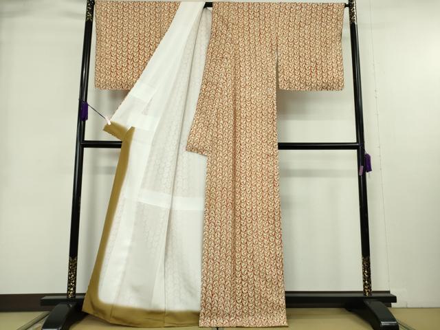 平和屋本店●極上 岩手の匠 草紫堂 南部絞り 茜染 紬 正絹 逸品 未使用 DZAB9017kh6