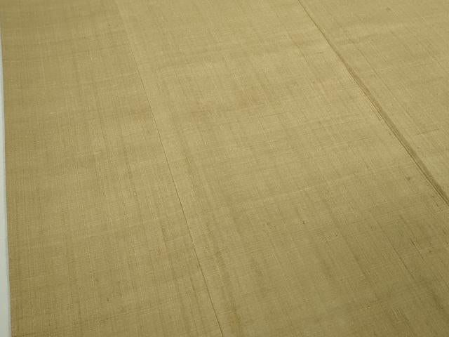 平和屋本店●極上 浦野理一 経節紬 背抜き仕立て 色無地 薄い飴色 逸品 DZAB9028kh6