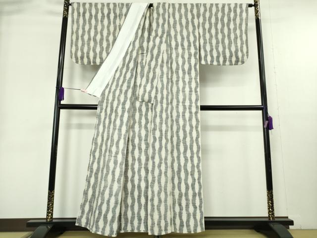 平和屋本店▽極上 浦野理一 経節紬 単衣 よろけ縞 逸品 DZAB9030kh6