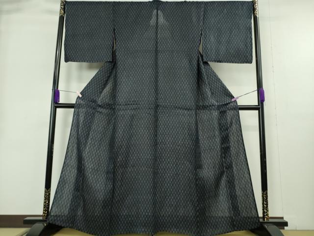 平和屋本店*極上 夏物 重要無形文化財 本場宮古上布 苧麻 市松文 逸品 未使用 DZAB9037kh6