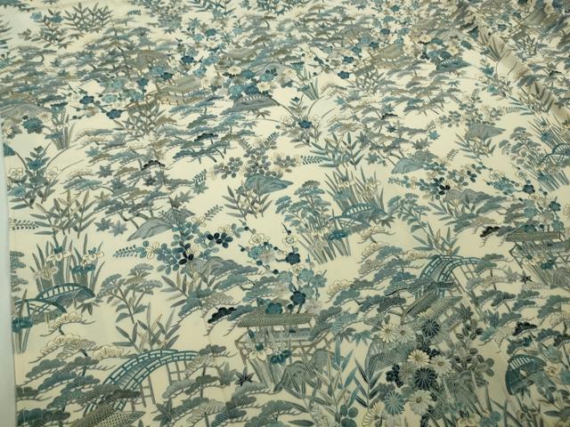 平和屋本店●極上 訪問着 総刺繍 藍 風景花文 金糸 ますいわ屋扱い 逸品 DZAB9049kh6