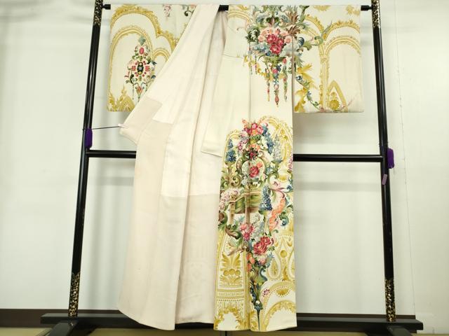 平和屋本店●極上 セミアンティーク 訪問着 飾花文 金彩 逸品 DZAB9057kh6