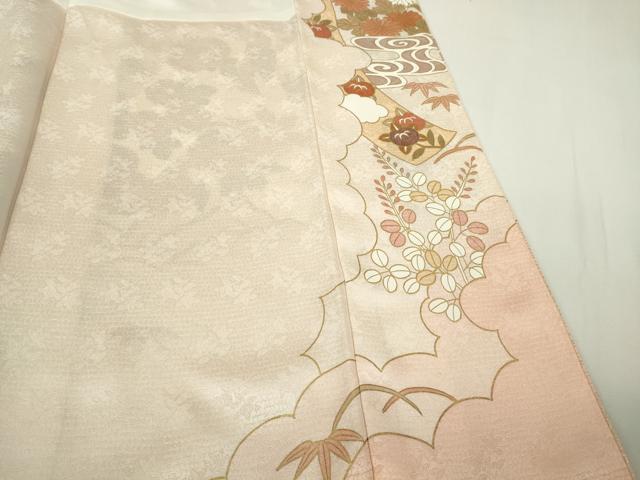 平和屋本店●極上 訪問着 駒刺繍 雲取り几帳花文 金彩 ロング丈 逸品 DZAB9058kh6