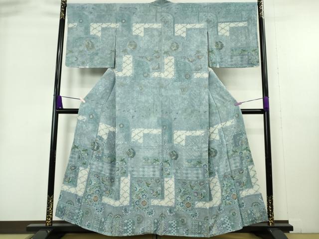 平和屋本店●極上 中国三大刺繍 スワトウ刺繍 汕頭刺繍 総刺繍 訪問着 絞り 朱雀 舞蝶花文 金糸 さが美扱い 逸品 未使用 DZAB9065kh6