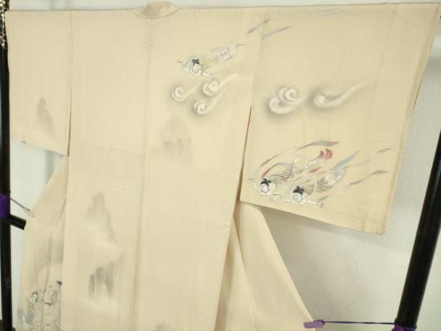 平和屋本店●極上 訪問着 手描き 天女 肌色地 暈し染め ますいわ屋扱い 逸品 DZAB9072kh6