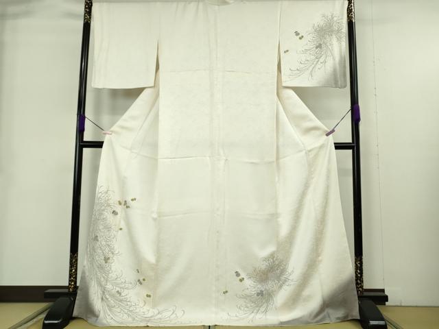 平和屋本店●極上 訪問着 刺繍 乱菊 象牙色地 暈し染め 金糸 ロング丈 逸品 DZAB9073kh6