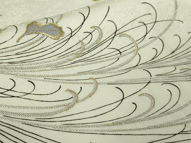 平和屋本店●極上 訪問着 刺繍 乱菊 象牙色地 暈し染め 金糸 ロング丈 逸品 DZAB9073kh6
