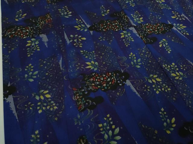 平和屋着物●極上 現代銘仙 小紋 平織絣 流水枝葉文 やまと金ラベル 逸品 DZAB9081kh6