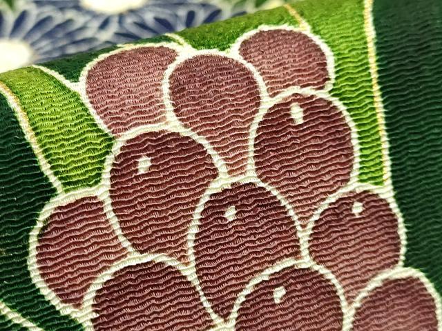 平和屋本店●超希少 東京友禅 久呂田明功 九寸名古屋帯 草花文 金彩 鬼しぼ縮緬 逸品 DZAB9128kh6