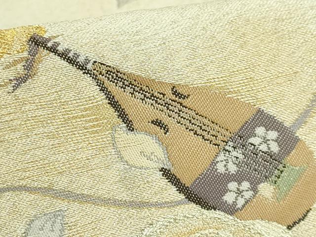 平和屋本店●極上世界的友禅作家 千地泰弘 両面 太鼓柄袋帯 日輪飛天之図 金銀糸 逸品 DZAB9130kh6