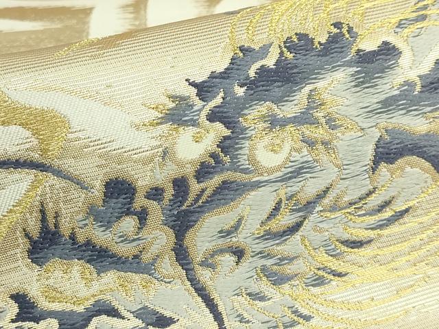 平和屋本店●極上 洛楽人工房 太鼓柄袋帯 唐織 立波に龍 金糸 逸品 DZAB9134kh6