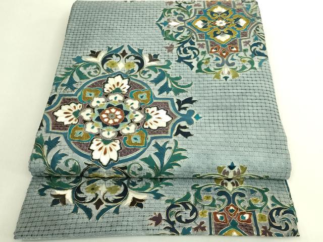 平和屋本店●最高級 中国三大刺繍 スワトウ刺繍 汕頭刺繍 絽刺し 総刺繍 全通柄袋帯 正倉院花文 金糸 逸品 DZAB9140kh6