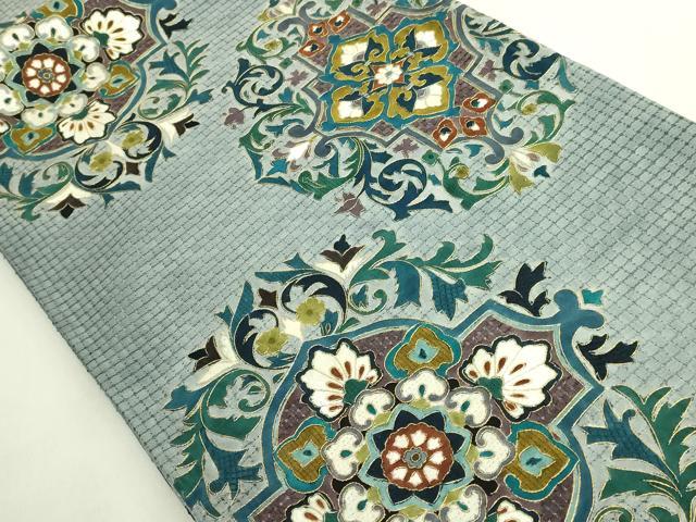 平和屋本店●最高級 中国三大刺繍 スワトウ刺繍 汕頭刺繍 絽刺し 総刺繍 全通柄袋帯 正倉院花文 金糸 逸品 DZAB9140kh6