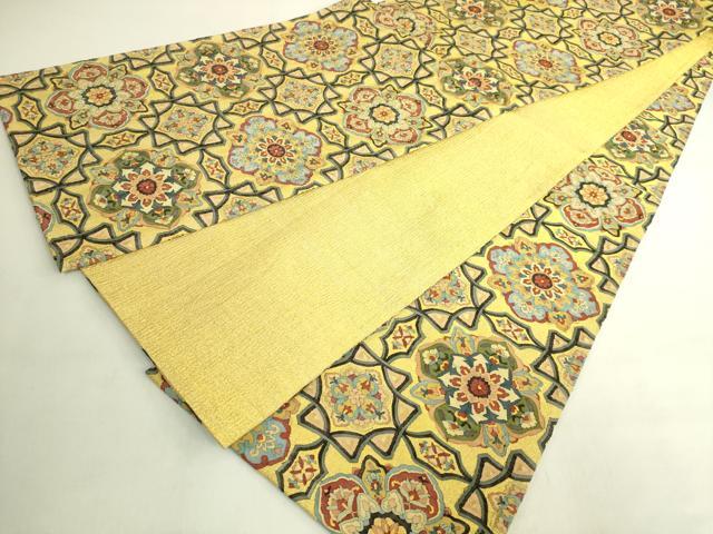 平和屋本店●最高級 明綴れ 全通柄袋帯 正倉院花文 金糸 逸品 DZAB9144kh6