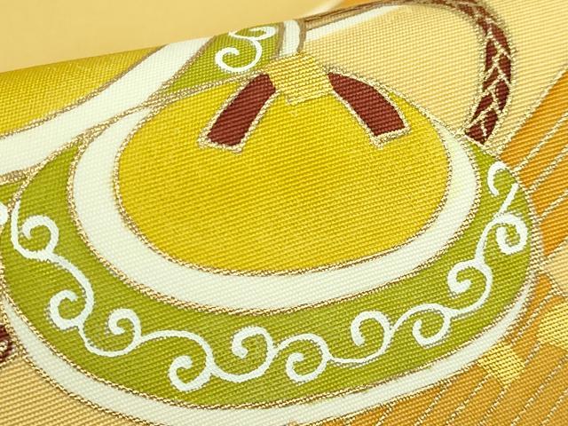 平和屋本店●極上 銀座 志ま亀 塩瀬 九寸名古屋帯 舞蝶 笙 金彩 たとう紙付き 逸品 DZAB9148kh6