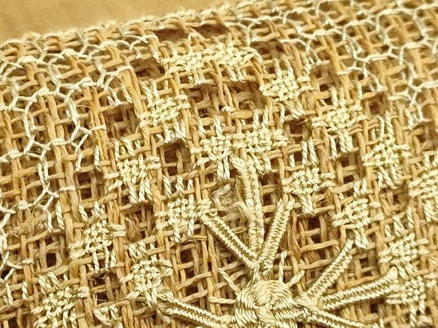 平和屋本店*極上 夏物 古代原始布 科布 八寸名古屋帯 ドロンワーク 逸品 DZAB9155kh6