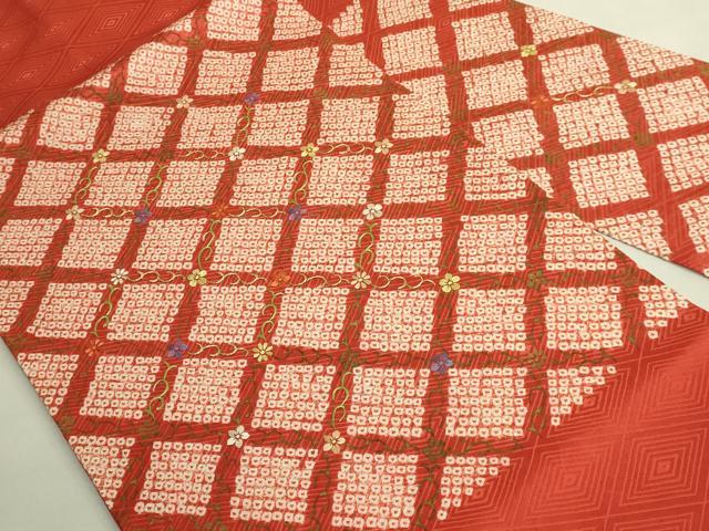 平和屋着物●極上 九寸名古屋帯 絞り 刺繍 網目花文 金糸 逸品 DZAB9180kh6
