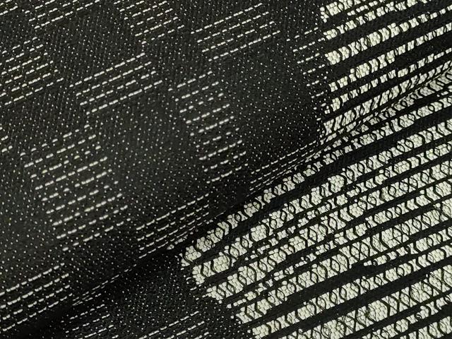 平和屋着物●極上 九寸開き名古屋帯 変わり市松 黒地 逸品 DZAB9185kh6