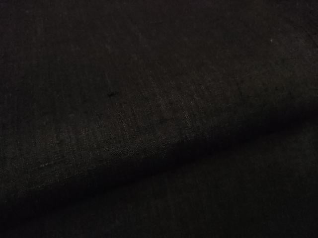 平和屋本店●極上 男性 本場結城紬 重要無形文化財 キングサイズ 色無地 黒紅色 逸品 未使用 DZAB9210kh6
