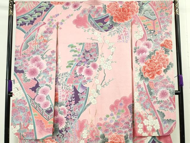 平和屋本店●極上 名門 藤娘きぬたや・総絞り 振袖 吉祥花文 逸品 DZAB9222kh6