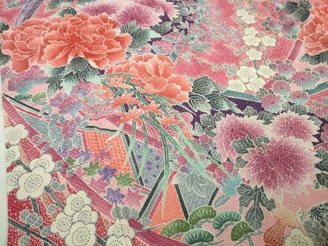平和屋本店●極上 名門 藤娘きぬたや・総絞り 振袖 吉祥花文 逸品 DZAB9222kh6