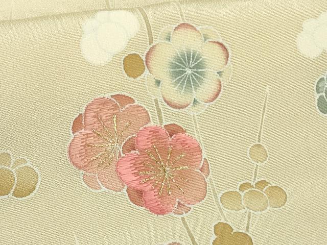 平和屋本店●極上 松坂屋染織名作展 訪問着 駒刺繍 立波花文 浅黄色地 金彩 たとう紙付き 逸品 DZAB9227kh6
