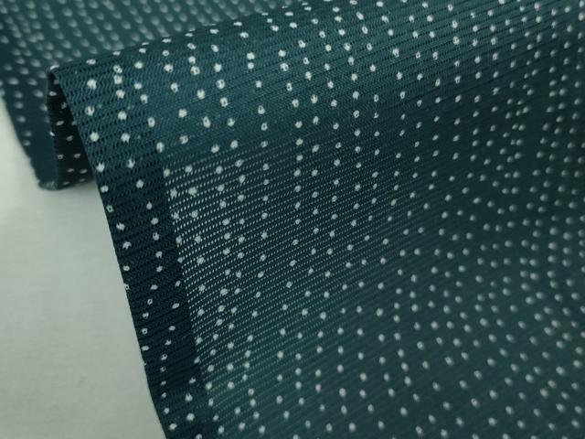 平和屋着物*極上 夏物 洗える最高級着物 <英>はなぶさ謹製 小紋 絽 よろけ縞 濃い藍色地 反端付き 逸品 未使用 DZAB9238kh6
