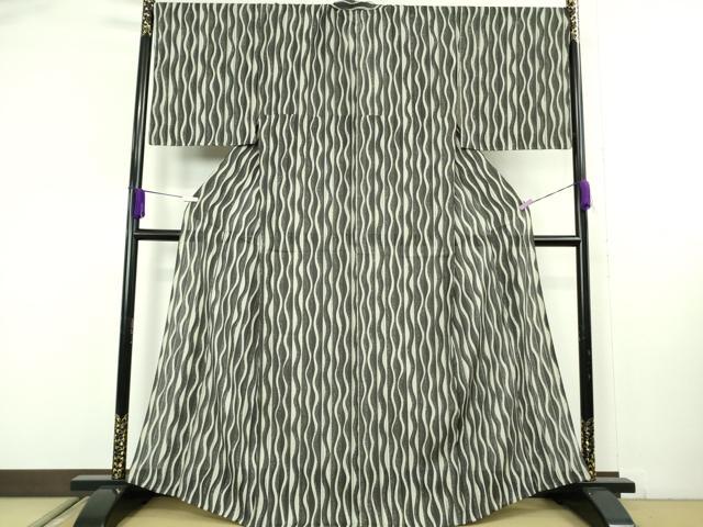 平和屋着物*極上 夏物 小紋 縦絽 変わり絽 よろけ縞 逸品 未使用 DZAB9241kh6