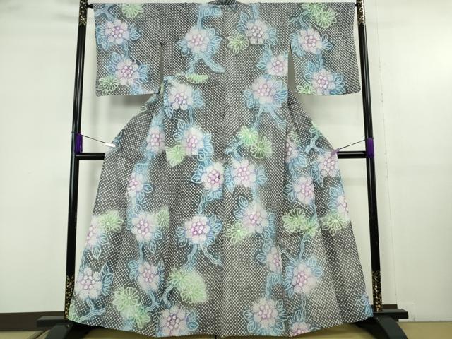 平和屋着物∴極上 夏物 浴衣 有松鳴海絞り 草花文 綿 逸品 DZAB9249kh6